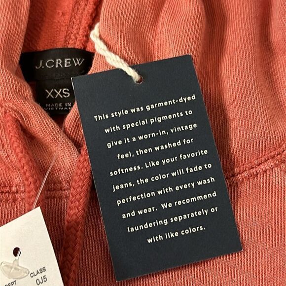 NWT J. Crew Garment Dyed Hoodie - Size XXS - Picture 5 of 7